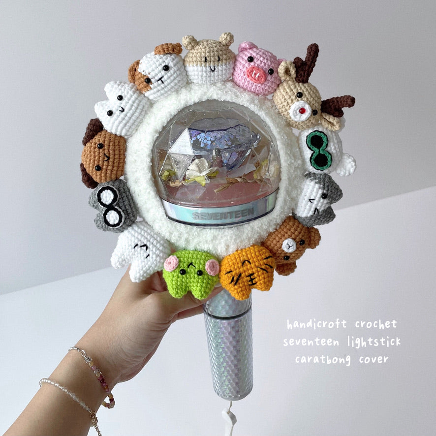 handicroft singapore handmade crochet seventeen lightstick caratbong animal cover 13 members