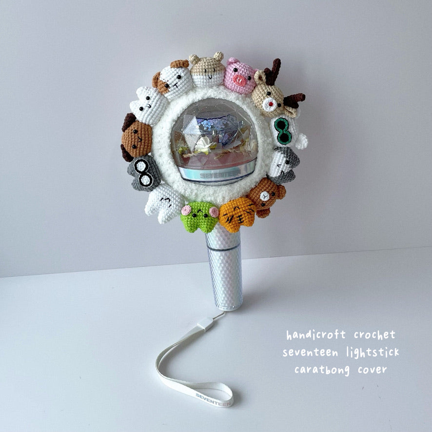 handicroft singapore handmade crochet seventeen lightstick caratbong animal cover 13 members