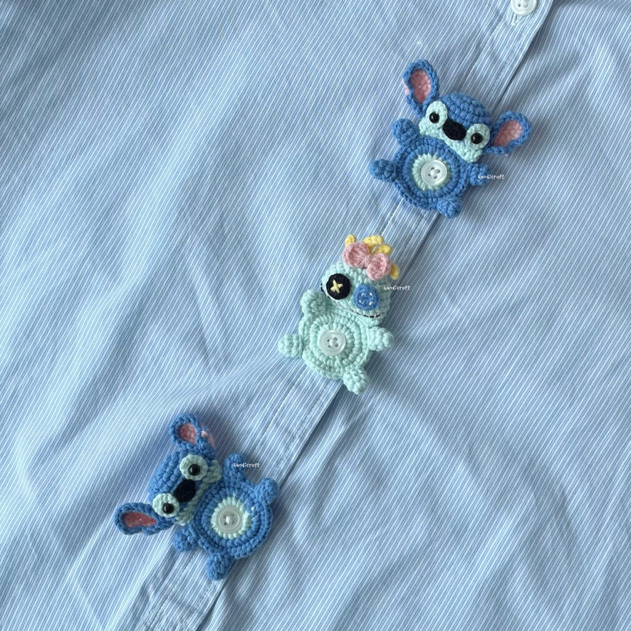 handicroft singapore handmade crochet shirt button accessory stitch character