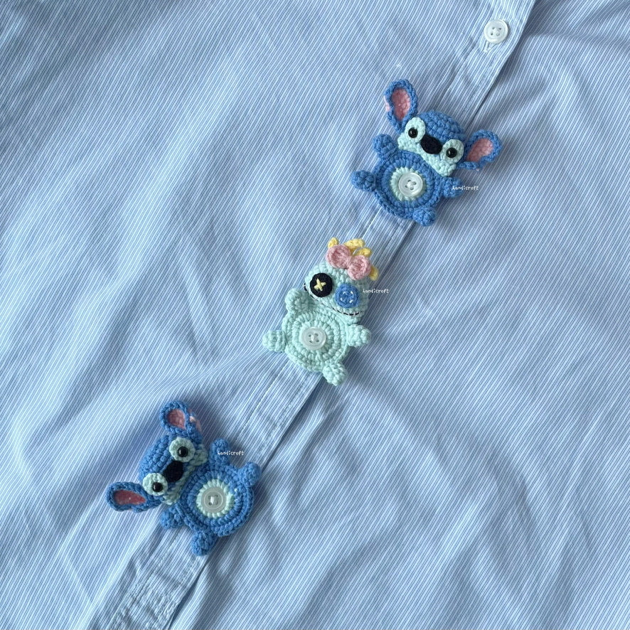 handicroft singapore handmade crochet shirt button accessory stitch character
