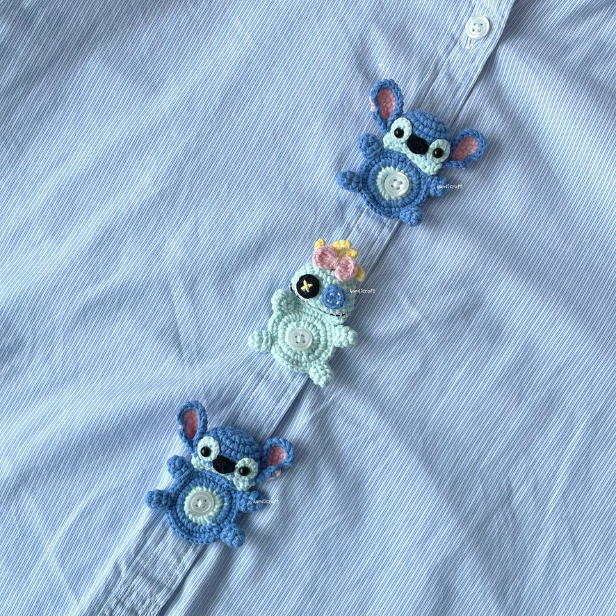 handicroft singapore handmade crochet shirt button accessory stitch character