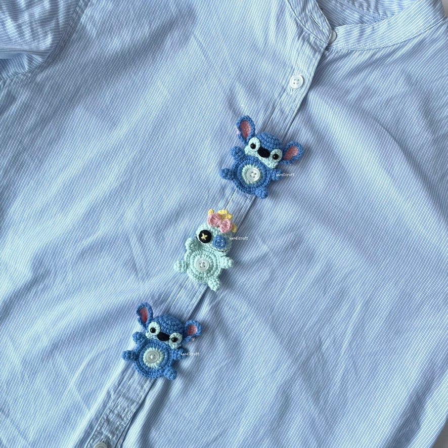 handicroft singapore handmade crochet shirt button accessory stitch character