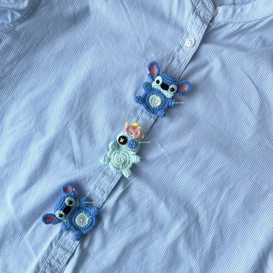 handicroft singapore handmade crochet shirt button accessory stitch character
