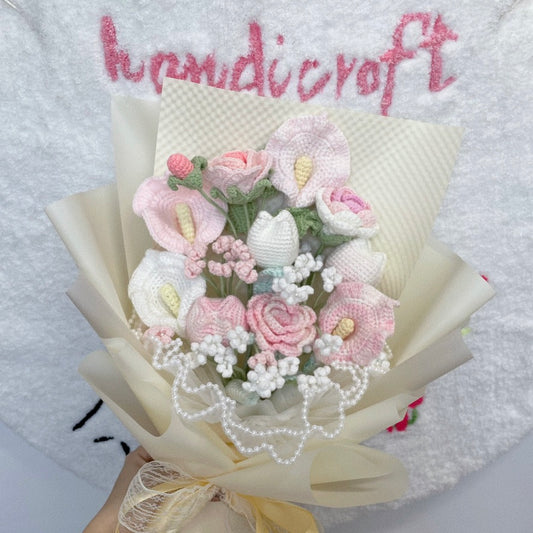 handicroft singapore handmade crochet special pastel flower bouquet soft dreams