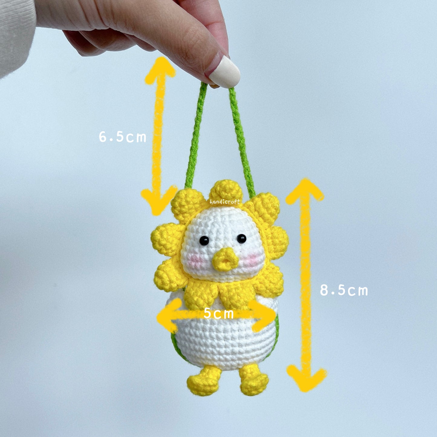 handicroft singapore handmade crochet swinging duck car pendant accessory amigurumi