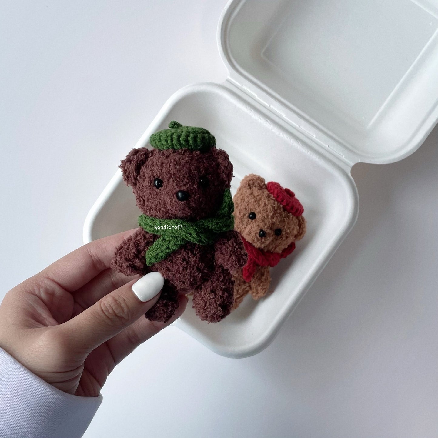 handicroft singapore handmade crochet teddy bear amigurumi keychain dark brown
