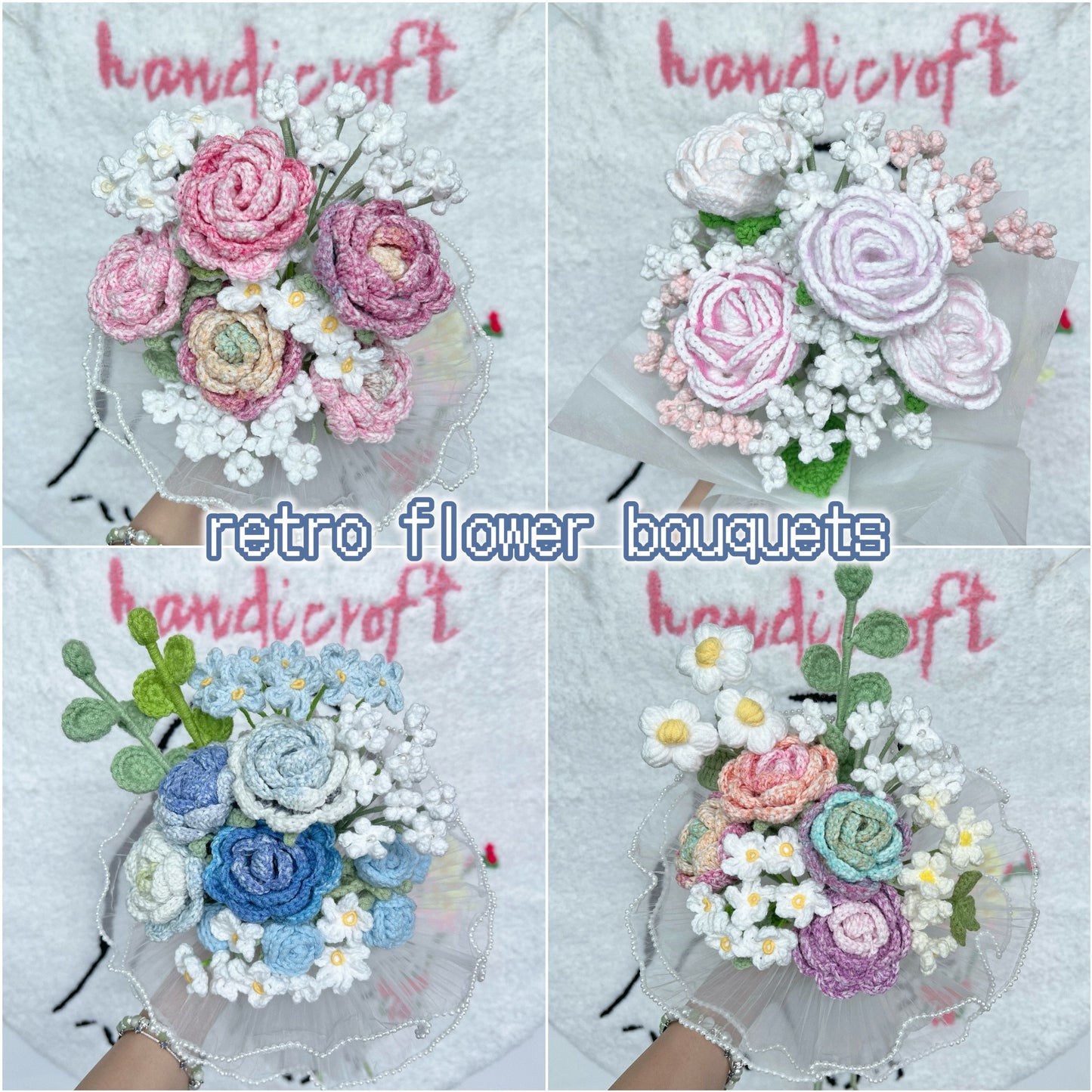 handicroft singapore handmade crochet vintage flower bouquet retro remix