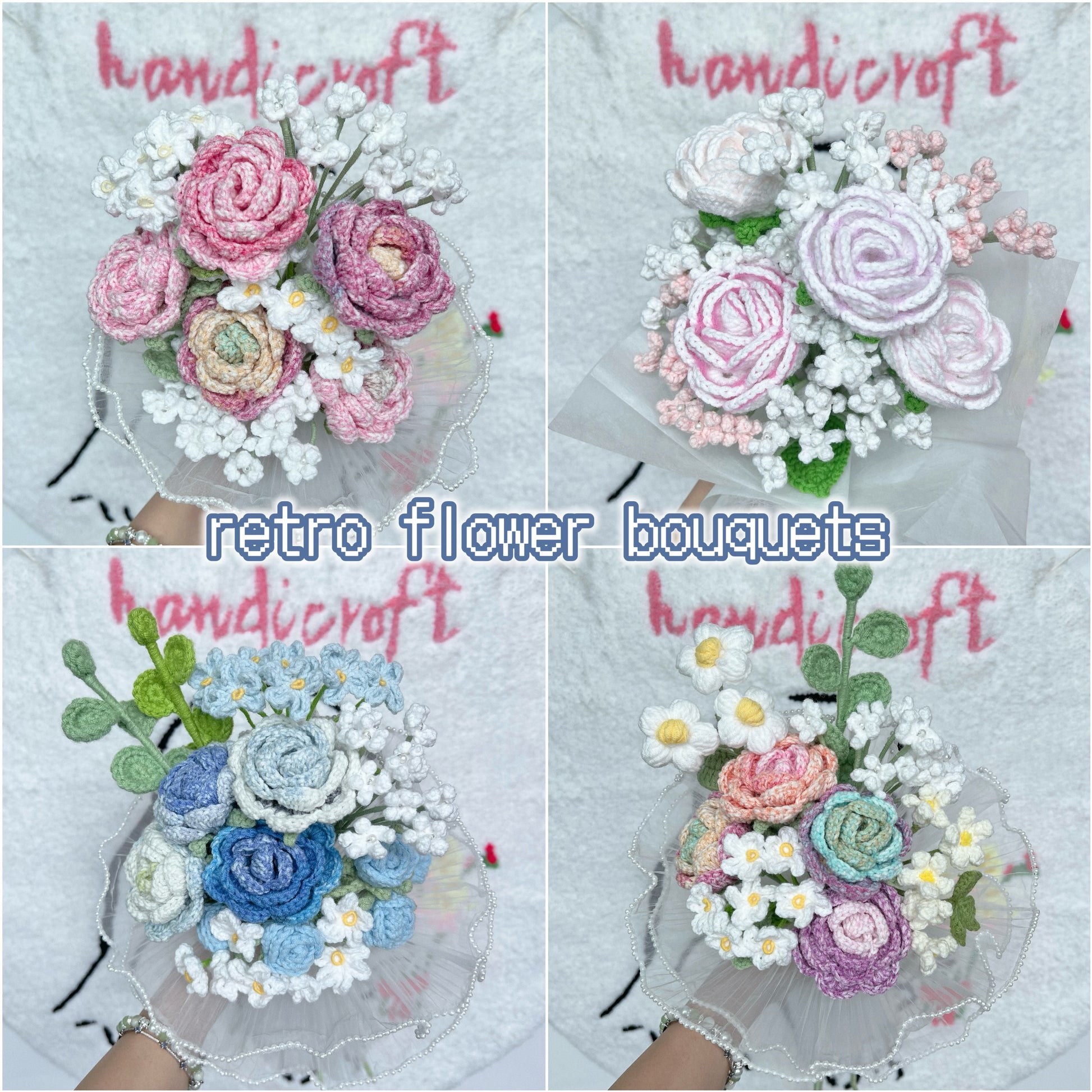 handicroft singapore handmade crochet vintage flower bouquet retro remix