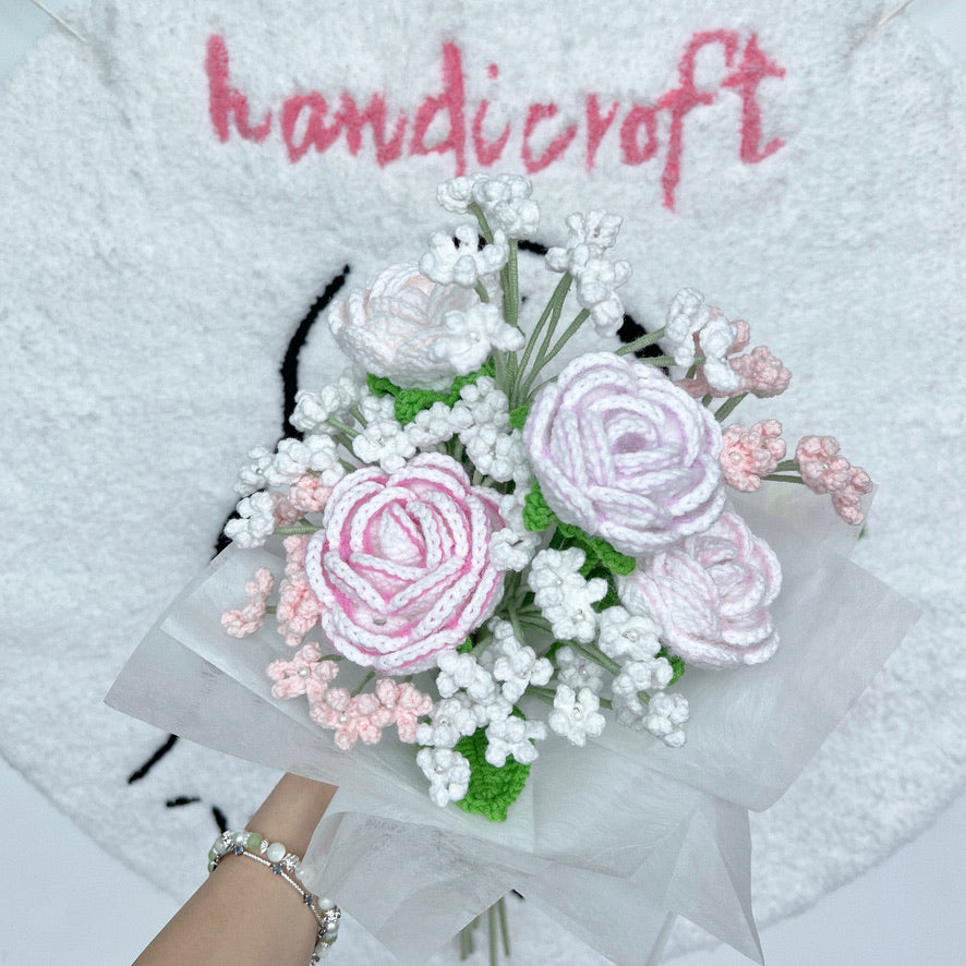 handicroft singapore handmade crochet vintage flower bouquet retro remix