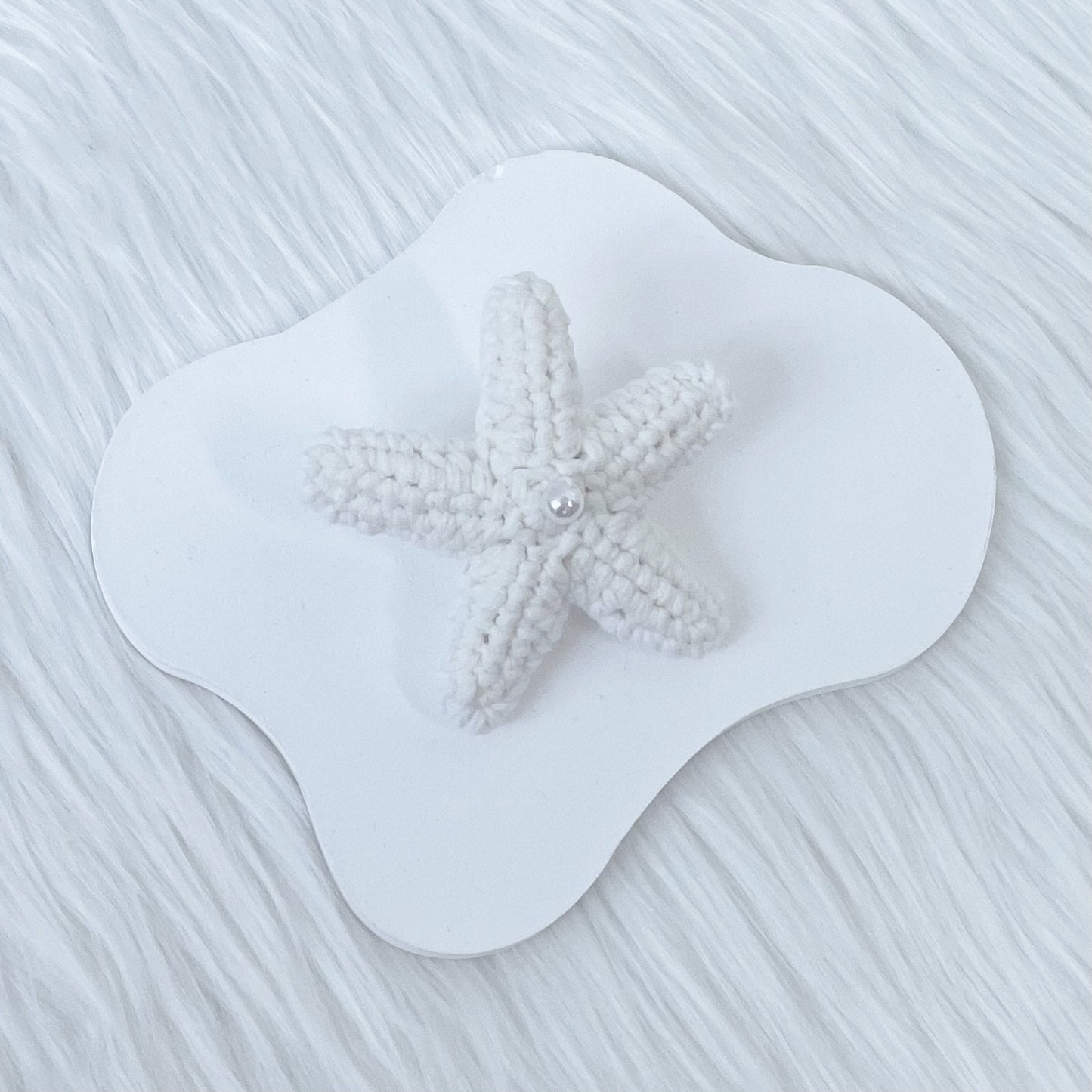 handicroft singapore handmade crochet white starfish amigurumi keychain