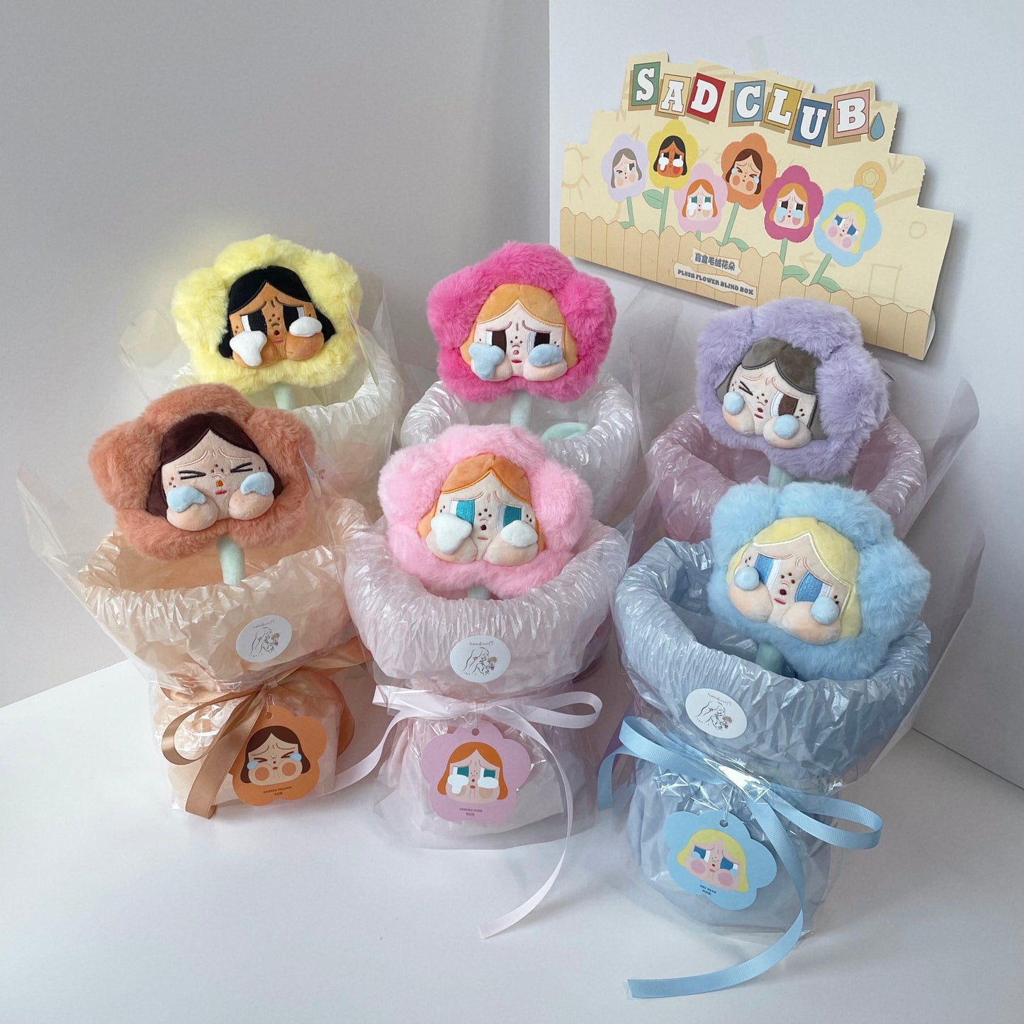 handicroft singapore popmart crybaby sad club series plush flower bouquet crybaby's bloom in 6 colours