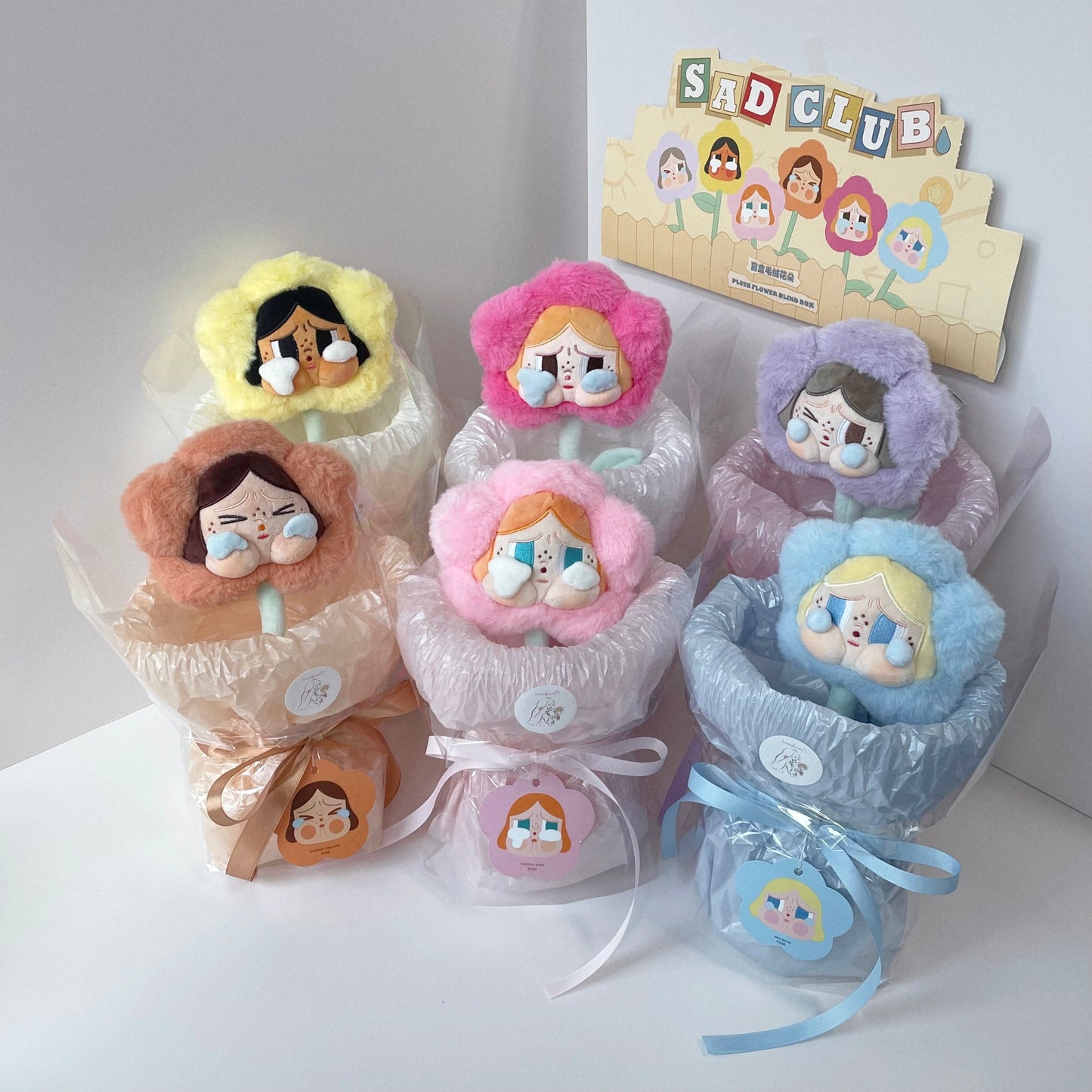 handicroft singapore popmart crybaby sad club series plush flower bouquet crybaby's bloom in 6 colours