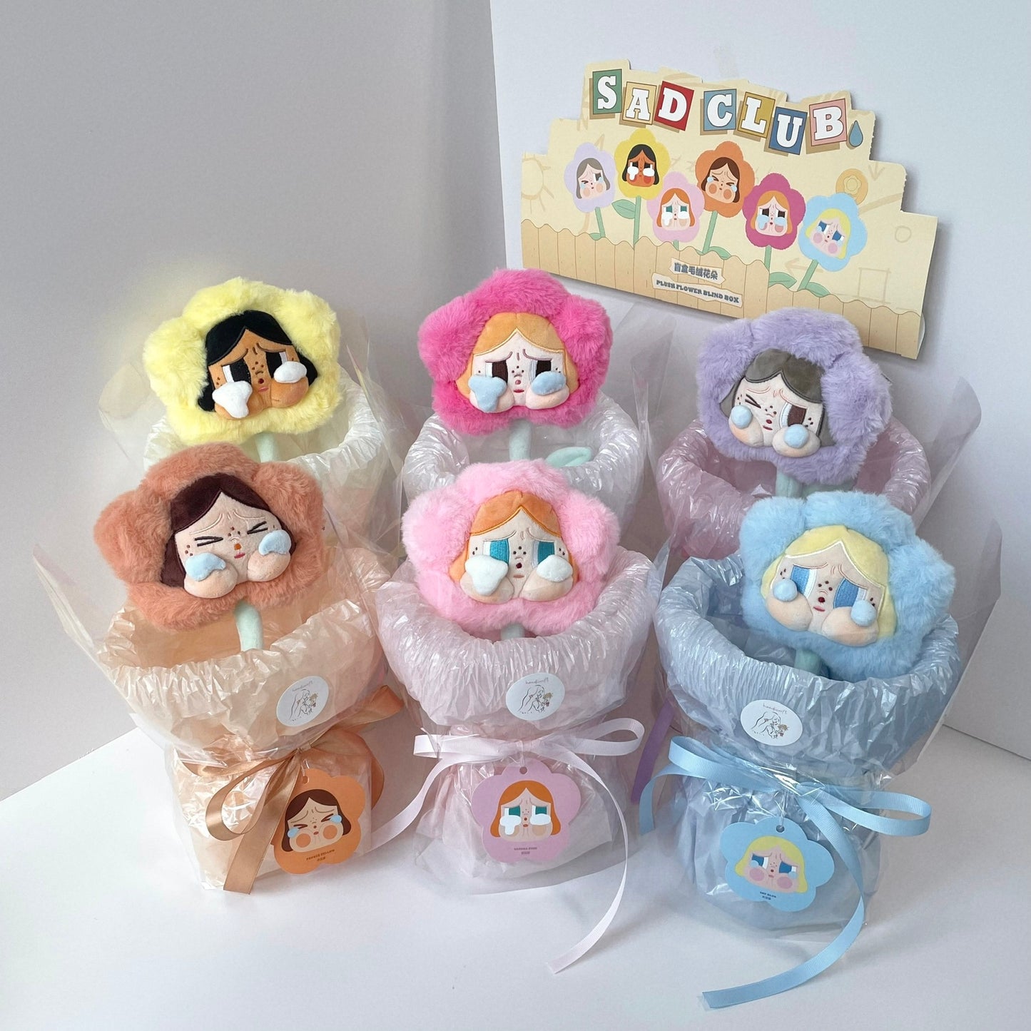 handicroft singapore popmart crybaby sad club series plush flower bouquet crybaby's bloom in 6 colours