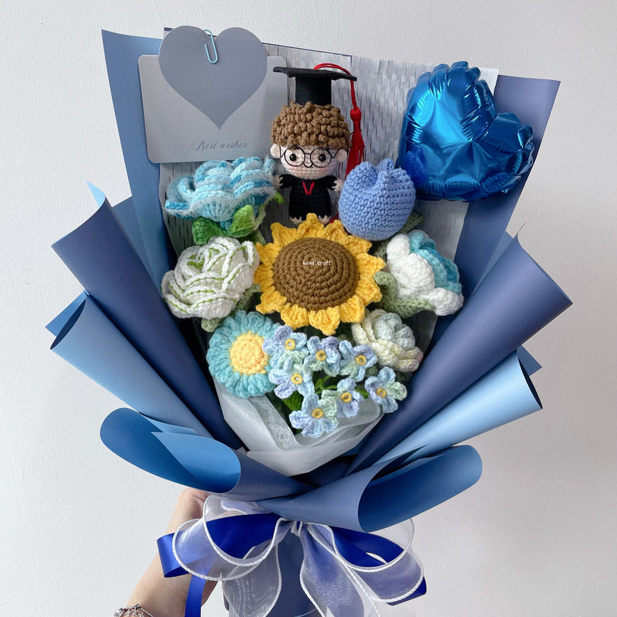 singapore graduation crochet flower bouquet waves of wisdom