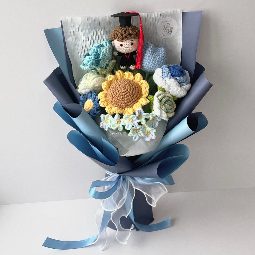 singapore graduation crochet flower bouquet waves of wisdom
