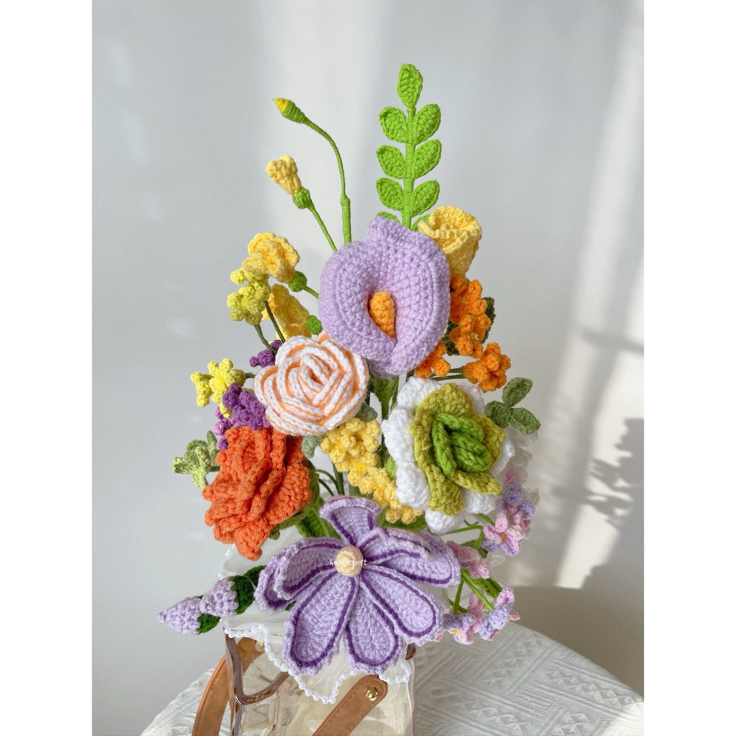 singapore handicroft crochet flower bouquet vase arrangement vase of twinkle