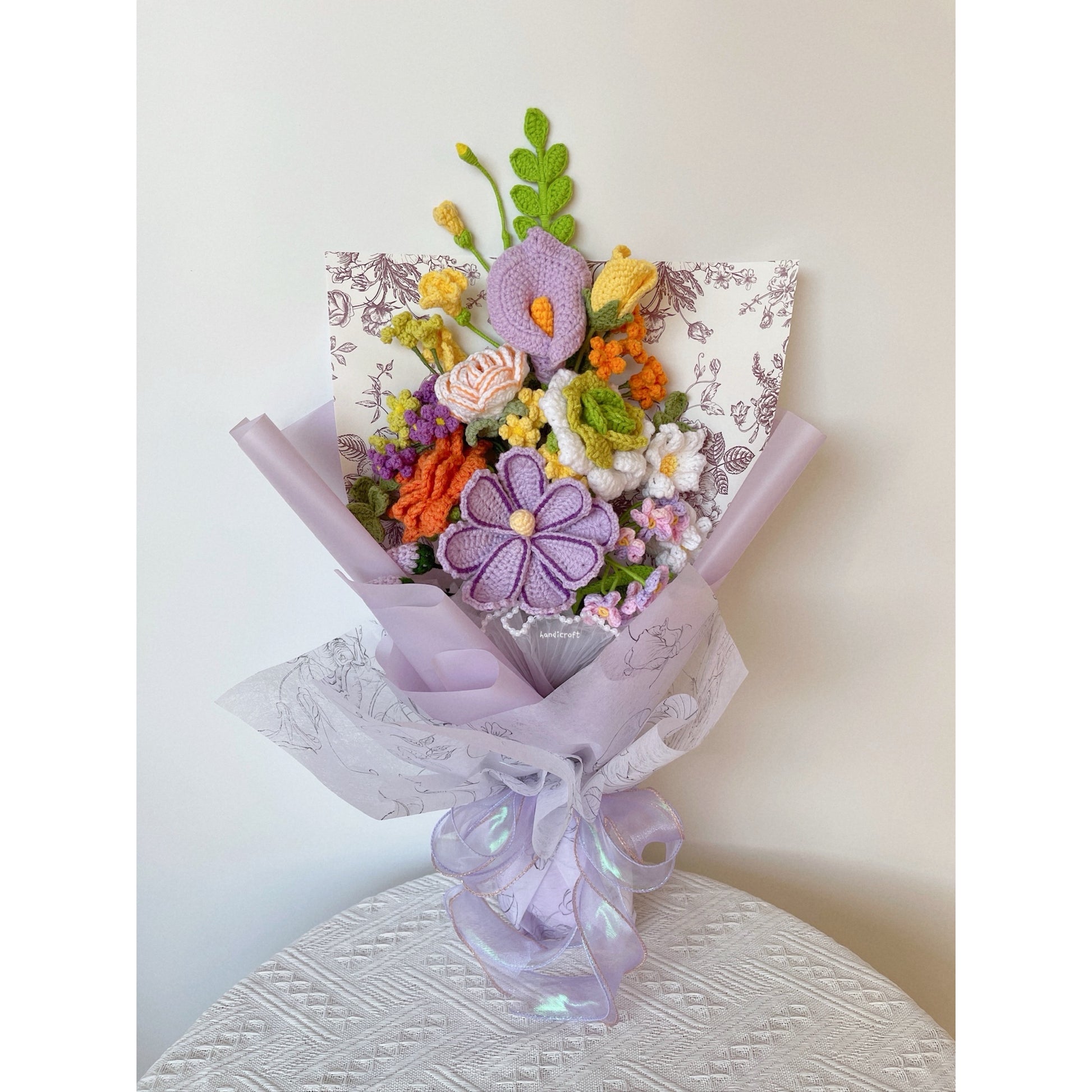 singapore handicroft crochet flower bouquet vase arrangement vase of twinkle
