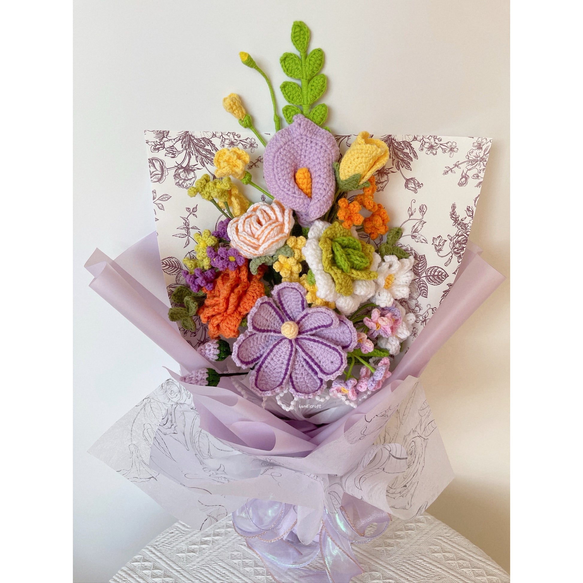 singapore handicroft crochet flower bouquet vase arrangement vase of twinkle