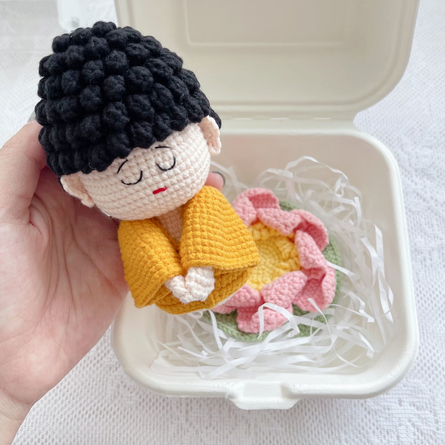 singapore handicroft handmade crochet buddha amigurumi