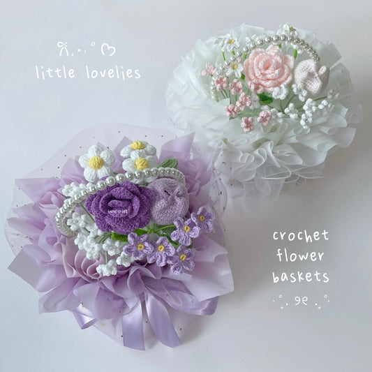 singapore handicroft handmade crochet flower bloom basket little lovelies