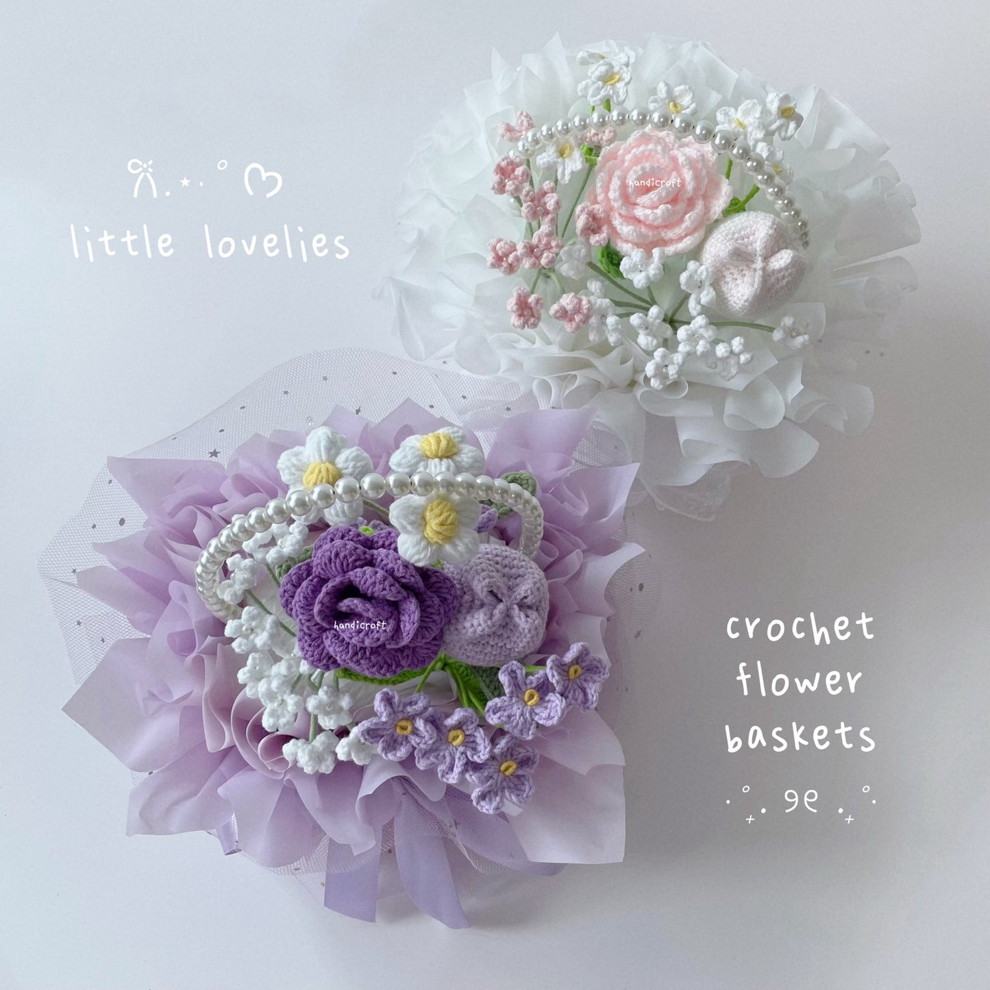 singapore handicroft handmade crochet flower bloom basket little lovelies