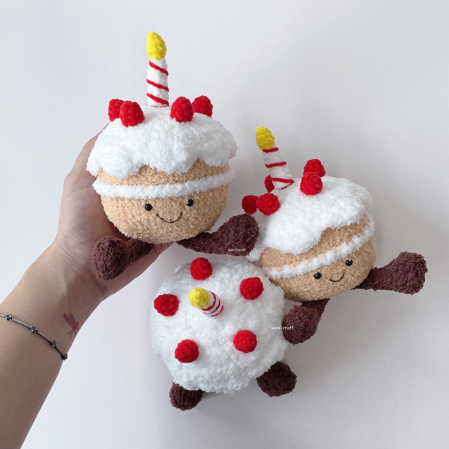 singapore handicroft handmade crochet jellycat inspired birthday cake amigurumi