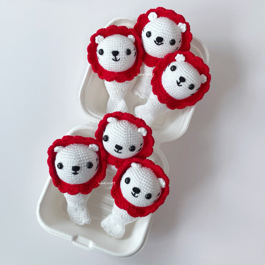 singapore handicroft handmade crochet singapore merlion amigurumi keychain