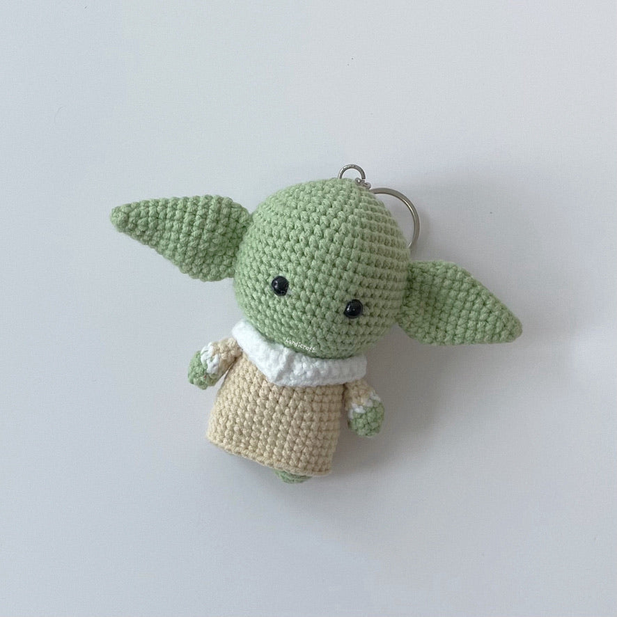 singapore handmade crochet baby yoda star wars amigurumi keychain