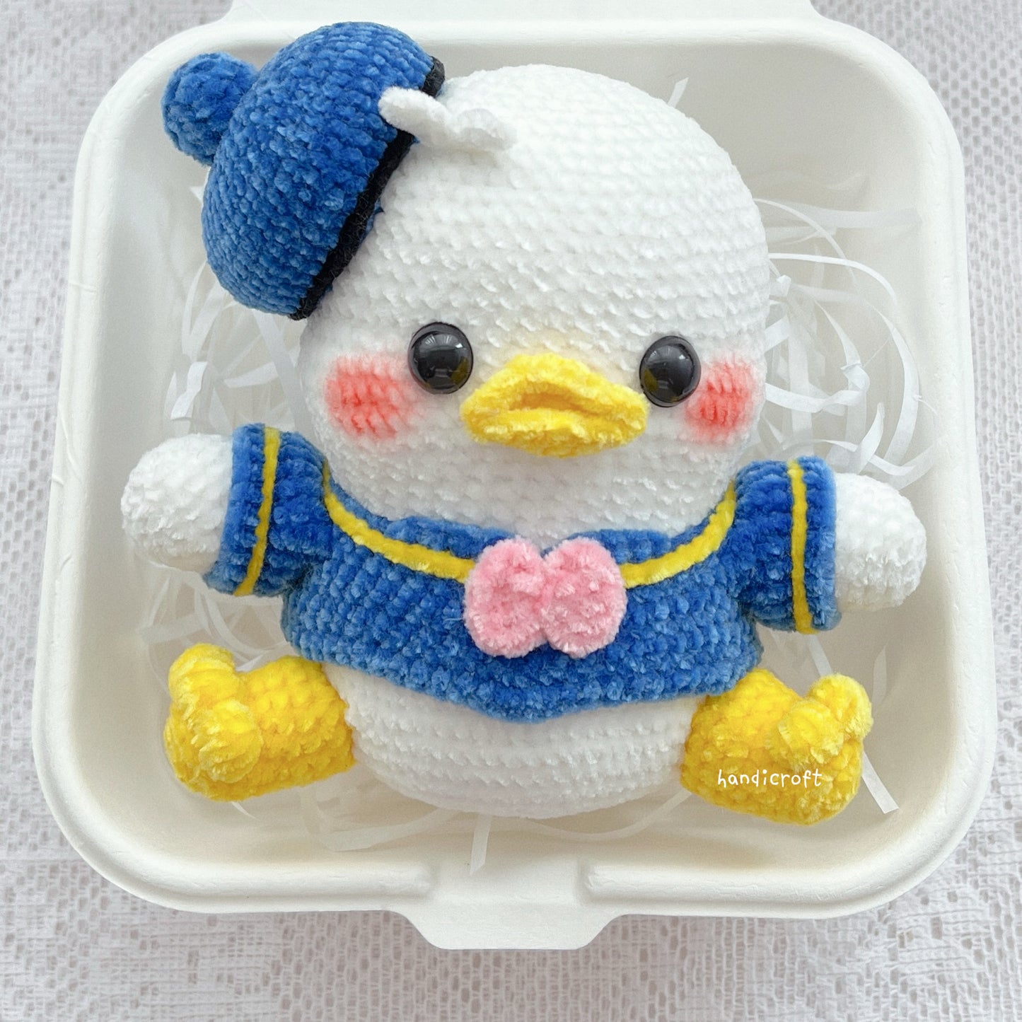 singapore handmade crochet chubby donald duck cartoon character animal amigurumi