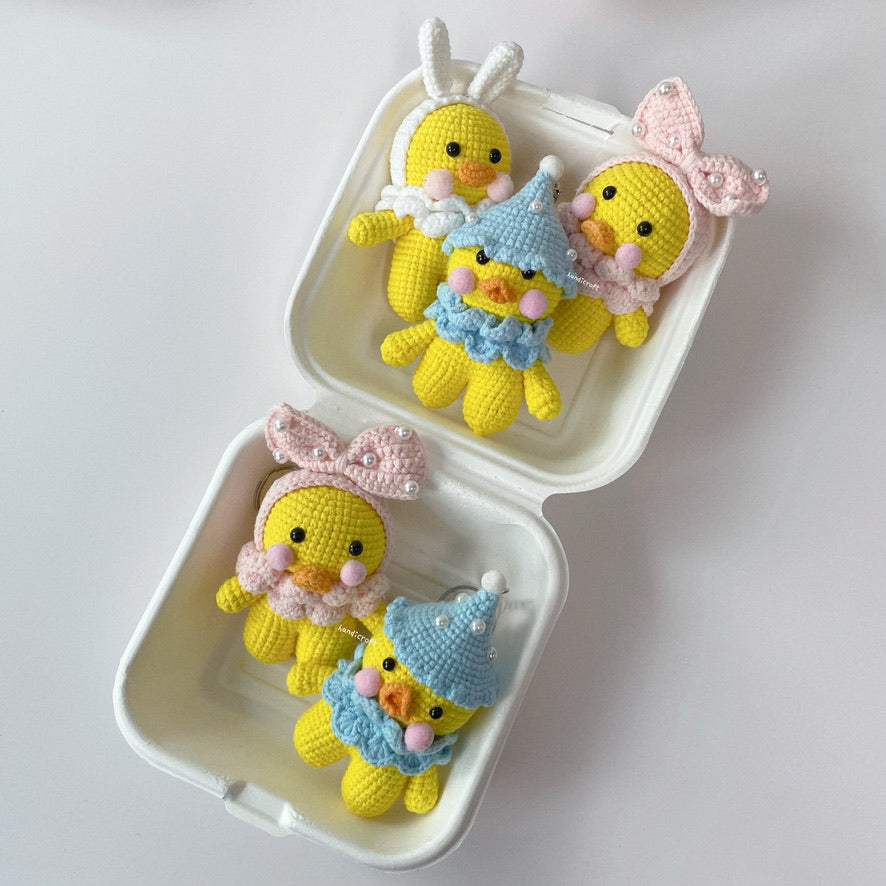 singapore handmade crochet duck animal amgurumi keychain in 3 designs