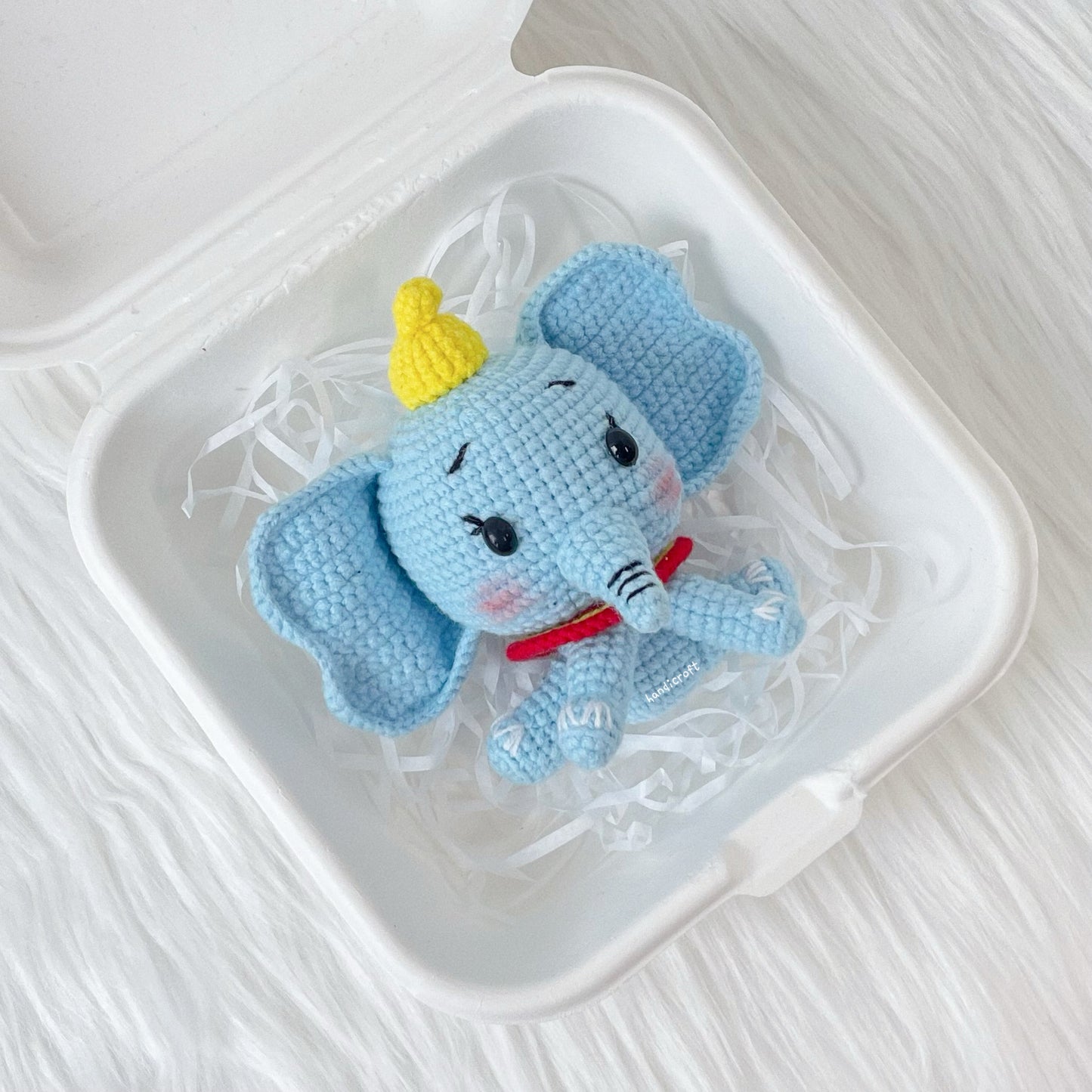 singapore handmade crochet dumbo character amigurumi keychains in 3 sizes