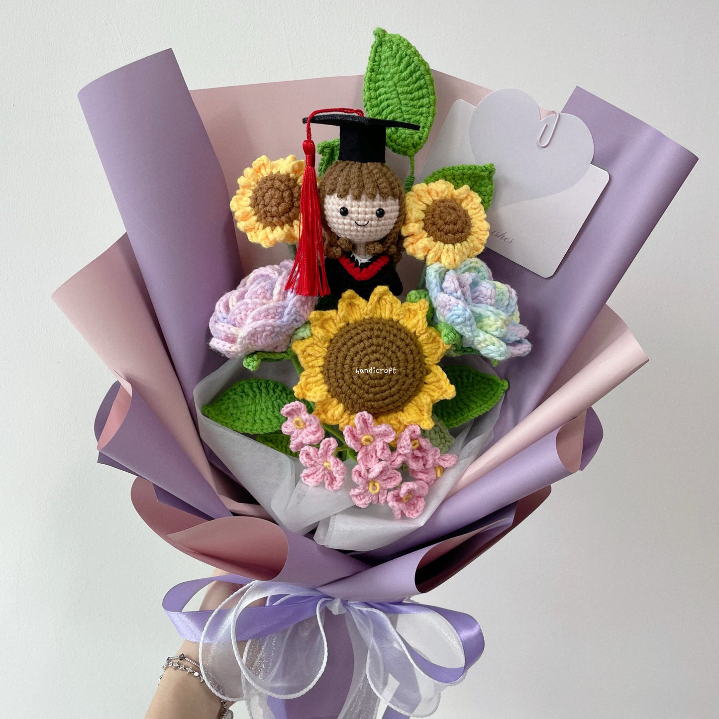singapore handmade crochet sweet sunshine graduation flower bouquet