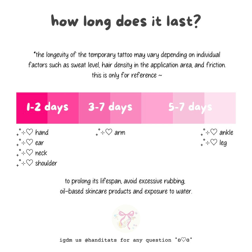 temporary tattoo sticker handitats application instructions