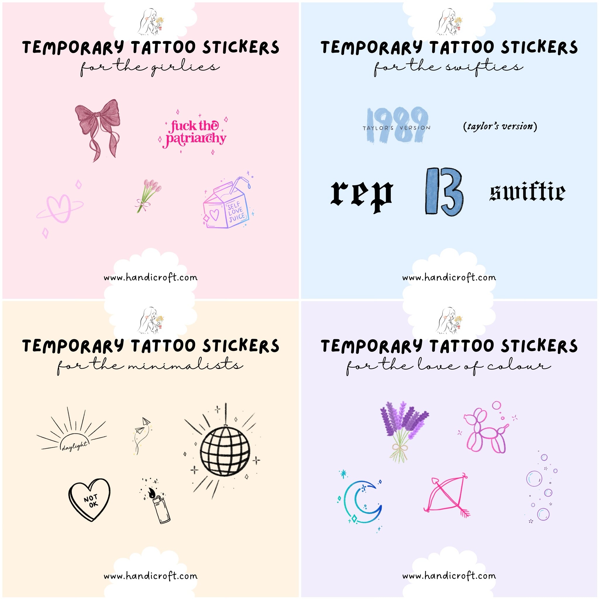 singapore temporary tattoo stickers full collection – handicroft