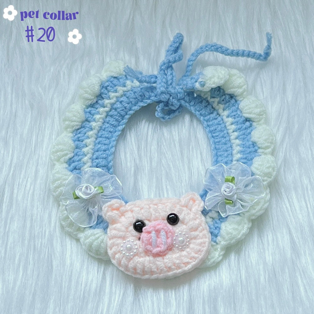 crochet pet collar & hat [over 20 designs] ฅ՞•ﻌ•՞ฅ🐾