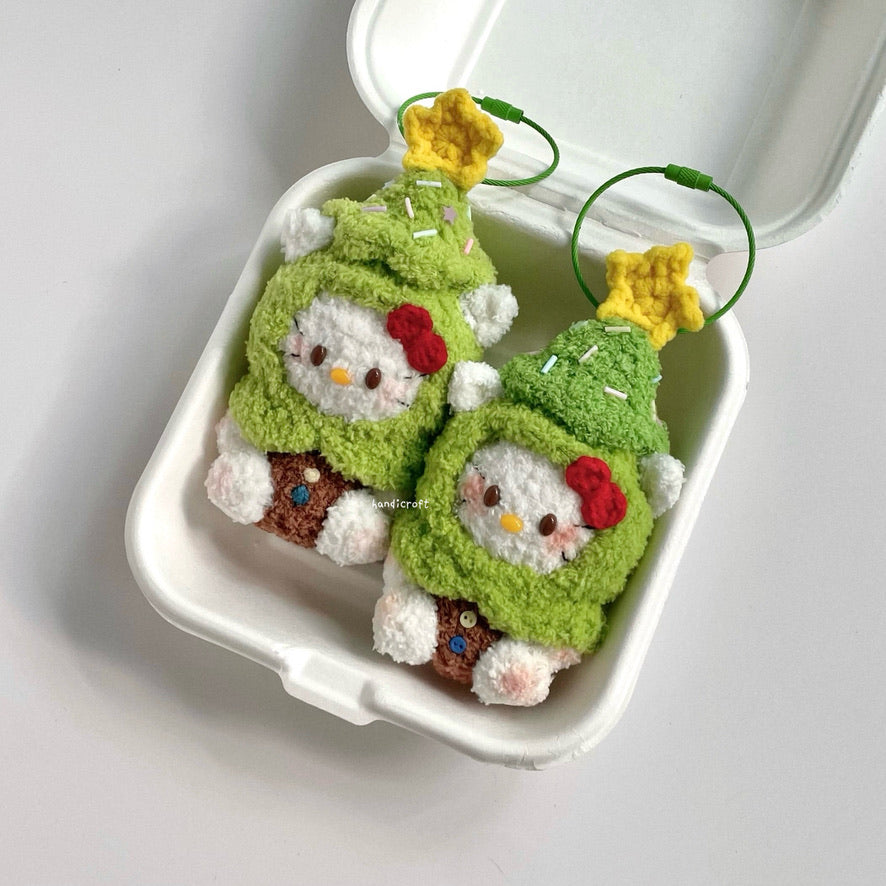 [NEW] crochet hello kitty christmas tree keychain ⚞🎀・◦・⚟
