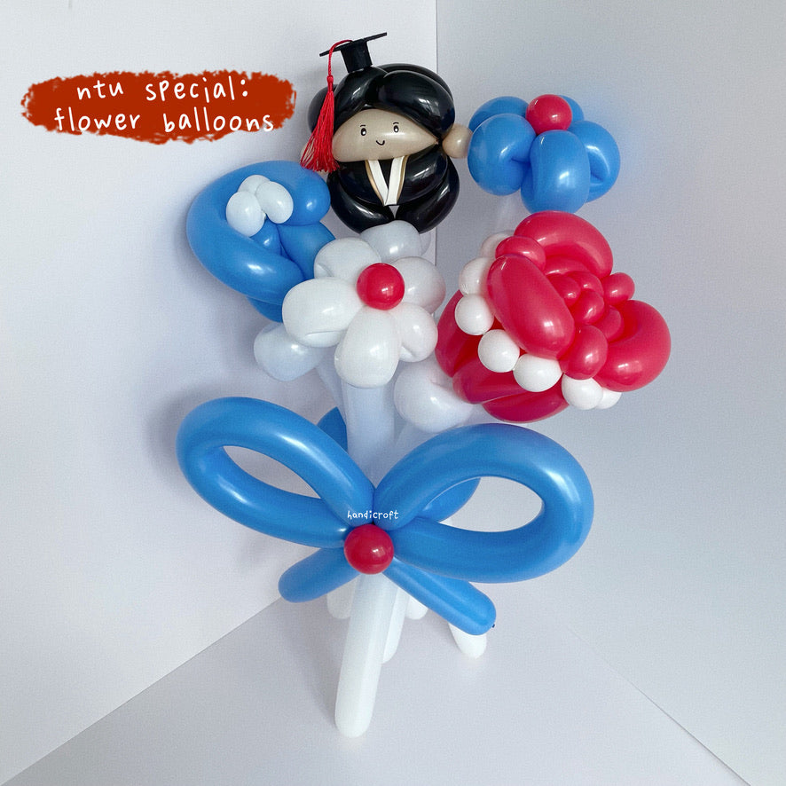 ❤️NTU graduation special💙 flower balloon bouquet 🎓˙✧˖°