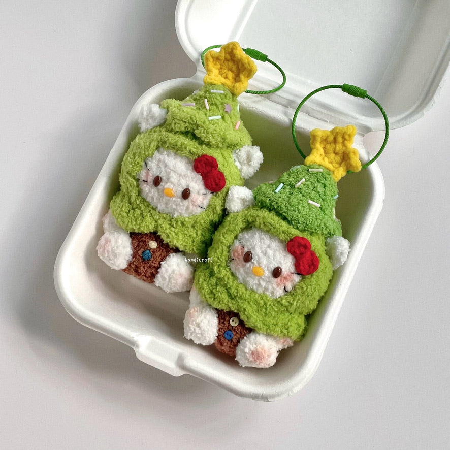 [NEW] crochet hello kitty christmas tree keychain ⚞🎀・◦・⚟
