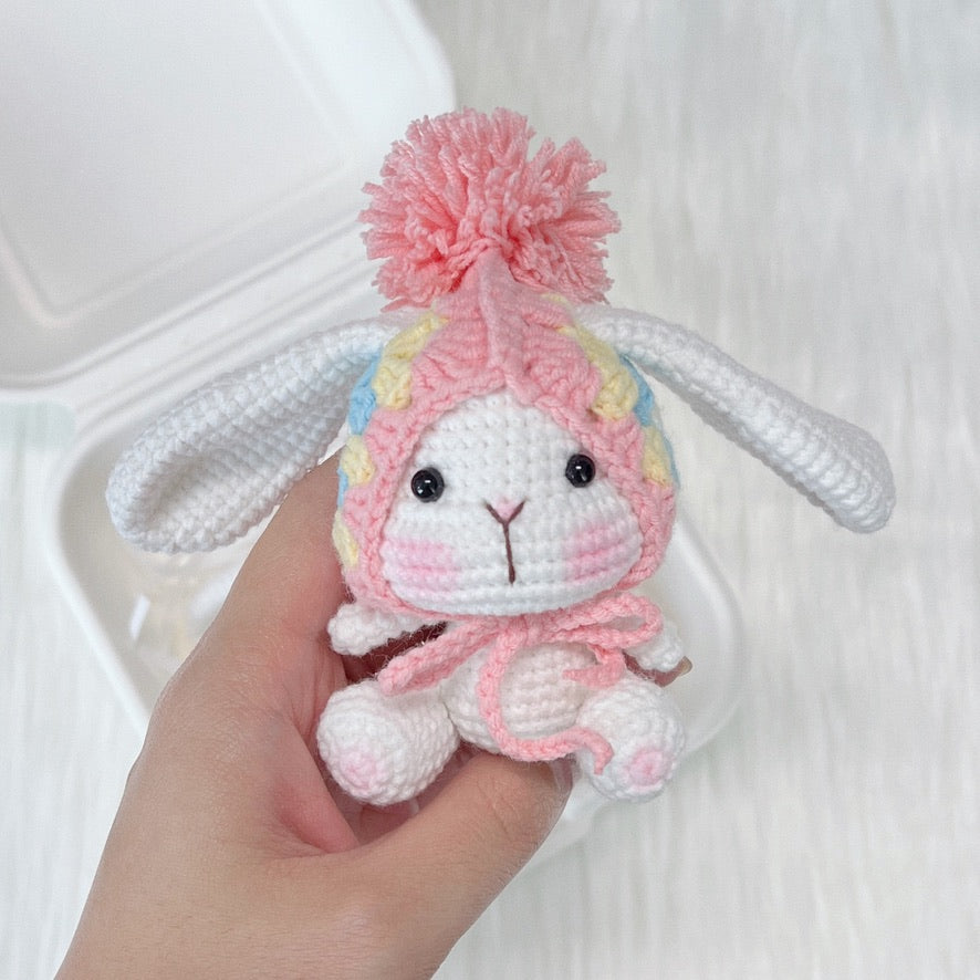 crochet winter bunny amigurumi ૮꒰ྀི∩´ ᵕ `∩꒱ྀིა