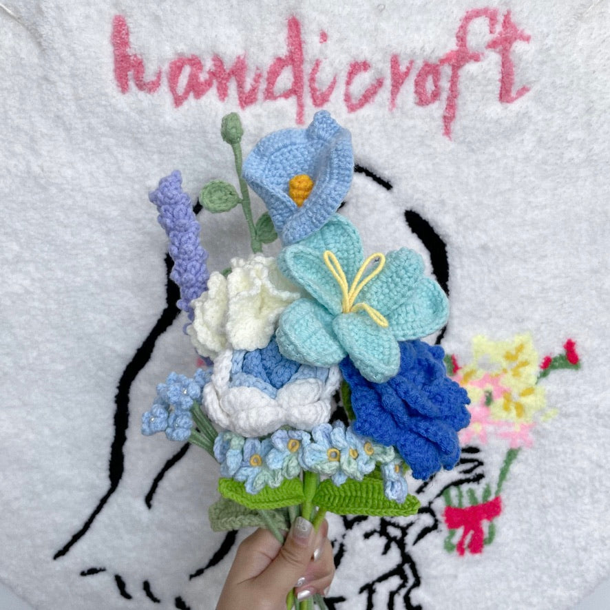 rainbow blooms - crochet flower bouquet ₊˚🌈༉‧₊˚.