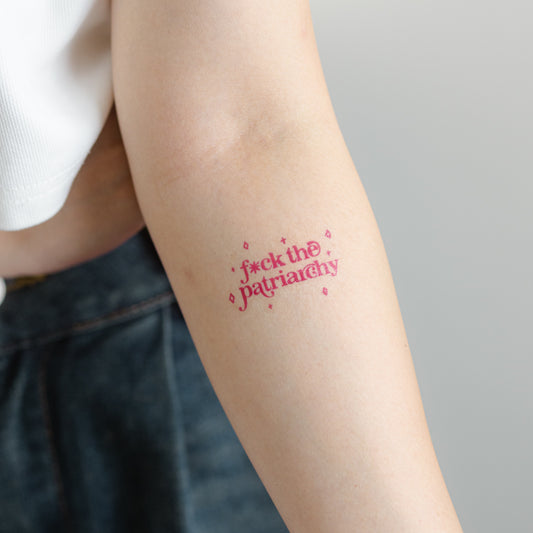 f*ck the patriarchy temporary tattoo sticker