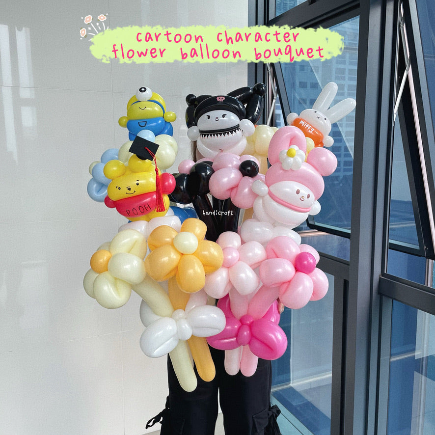 cartoon character flower balloon bouquet ٩( ˃▿˂ )۶🌈