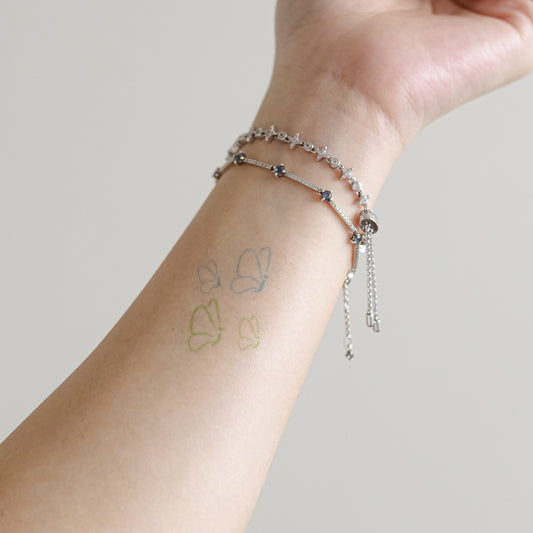 pastel butterfly duo temporary tattoo sticker