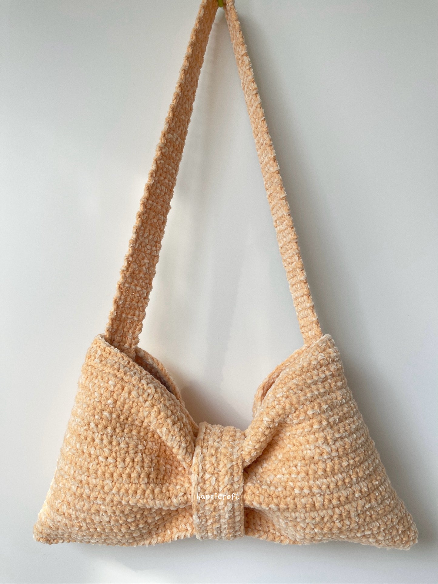 crochet bow bag - apricot ⋆౨ৎ˚⟡˖ ࣪