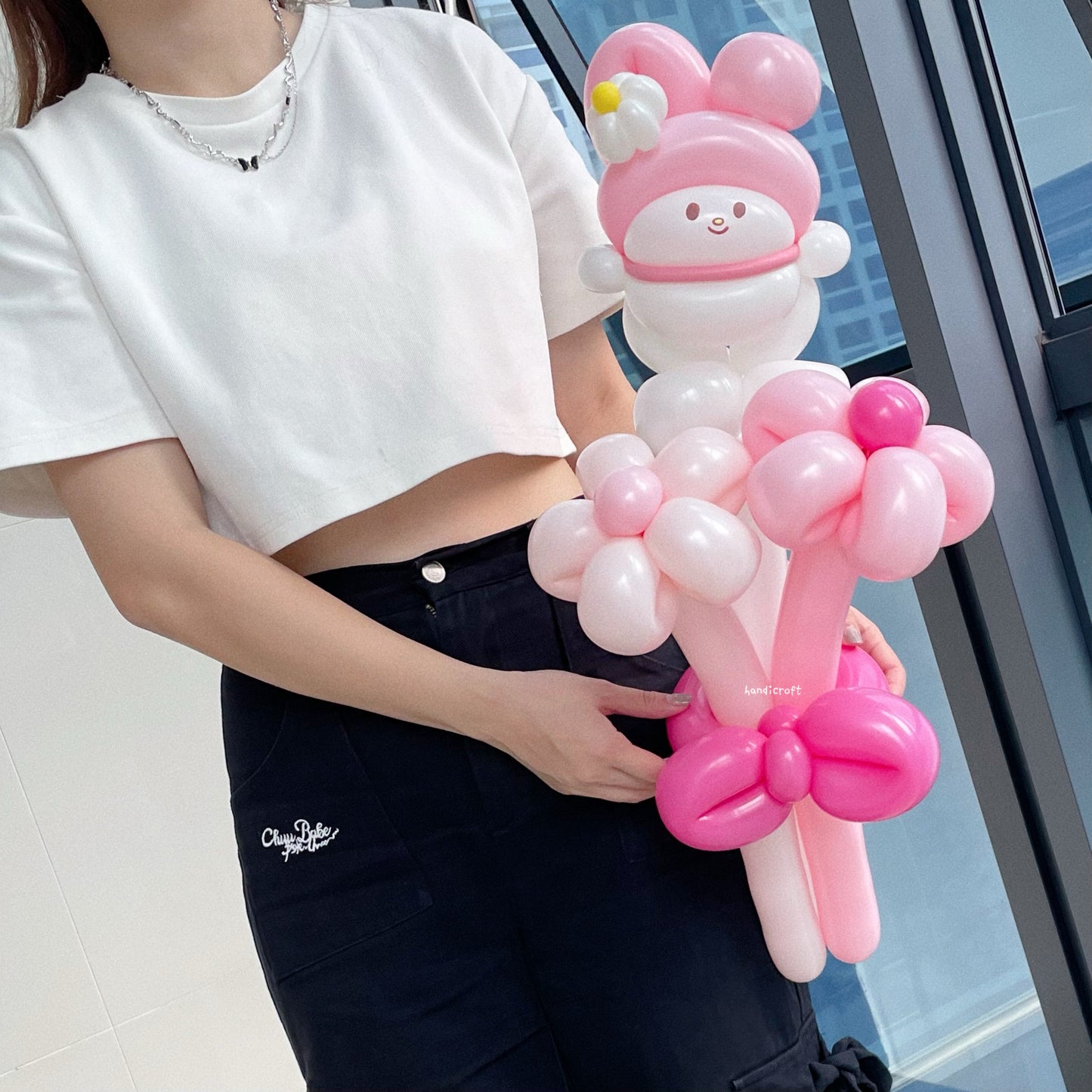 cartoon character flower balloon bouquet ٩( ˃▿˂ )۶🌈