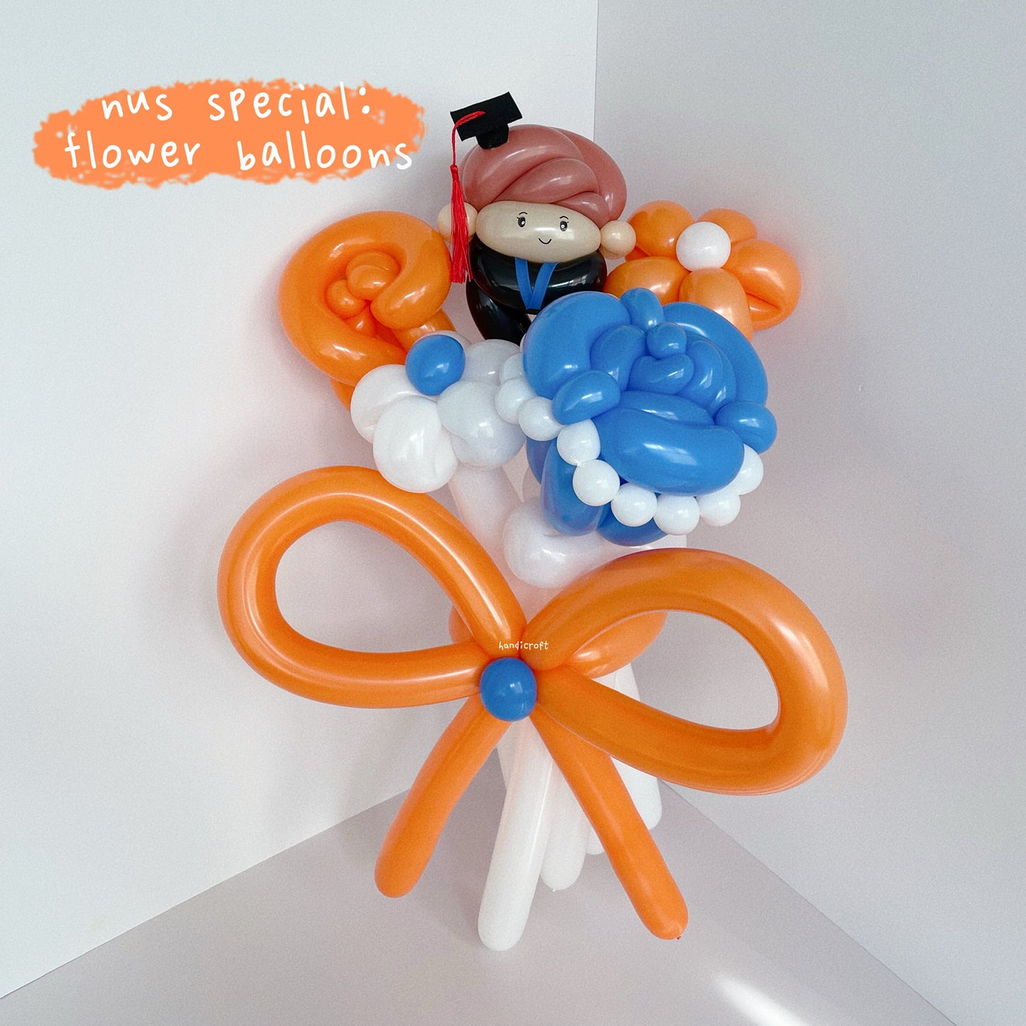 🧡NUS graduation special💙 flower balloon bouquet 🎓˙✧˖°