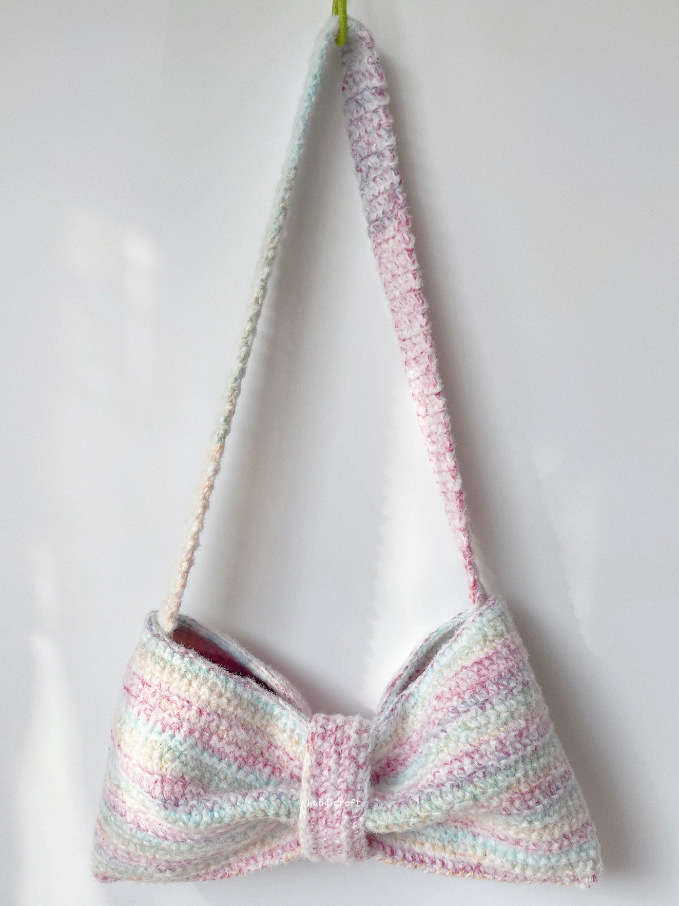 crochet bow bag - rainbow ⋆౨ৎ˚⟡˖ ࣪