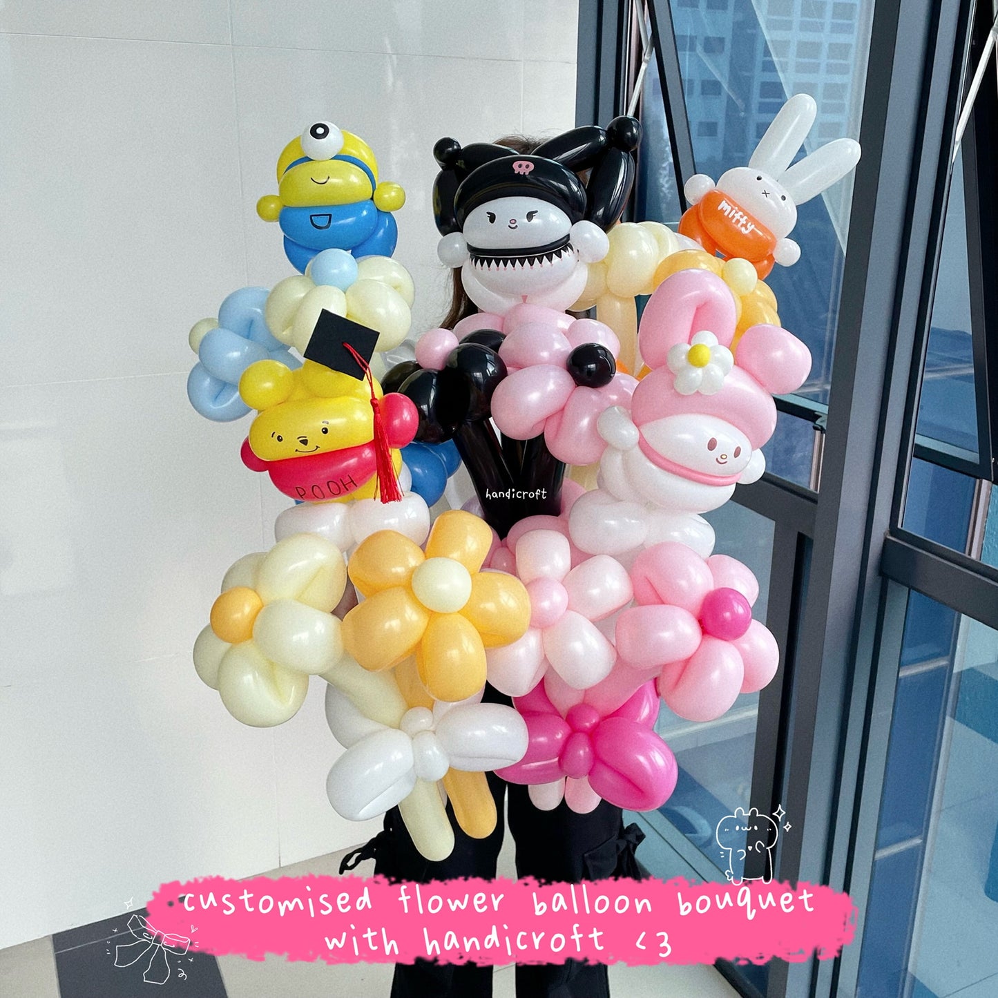 customisation - flower balloon bouquet