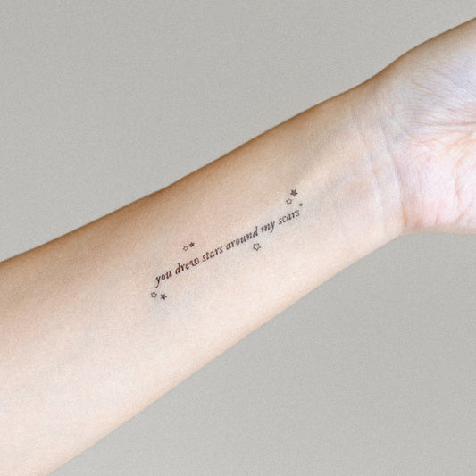 you drew stars around my scars - temporary tattoo sticker