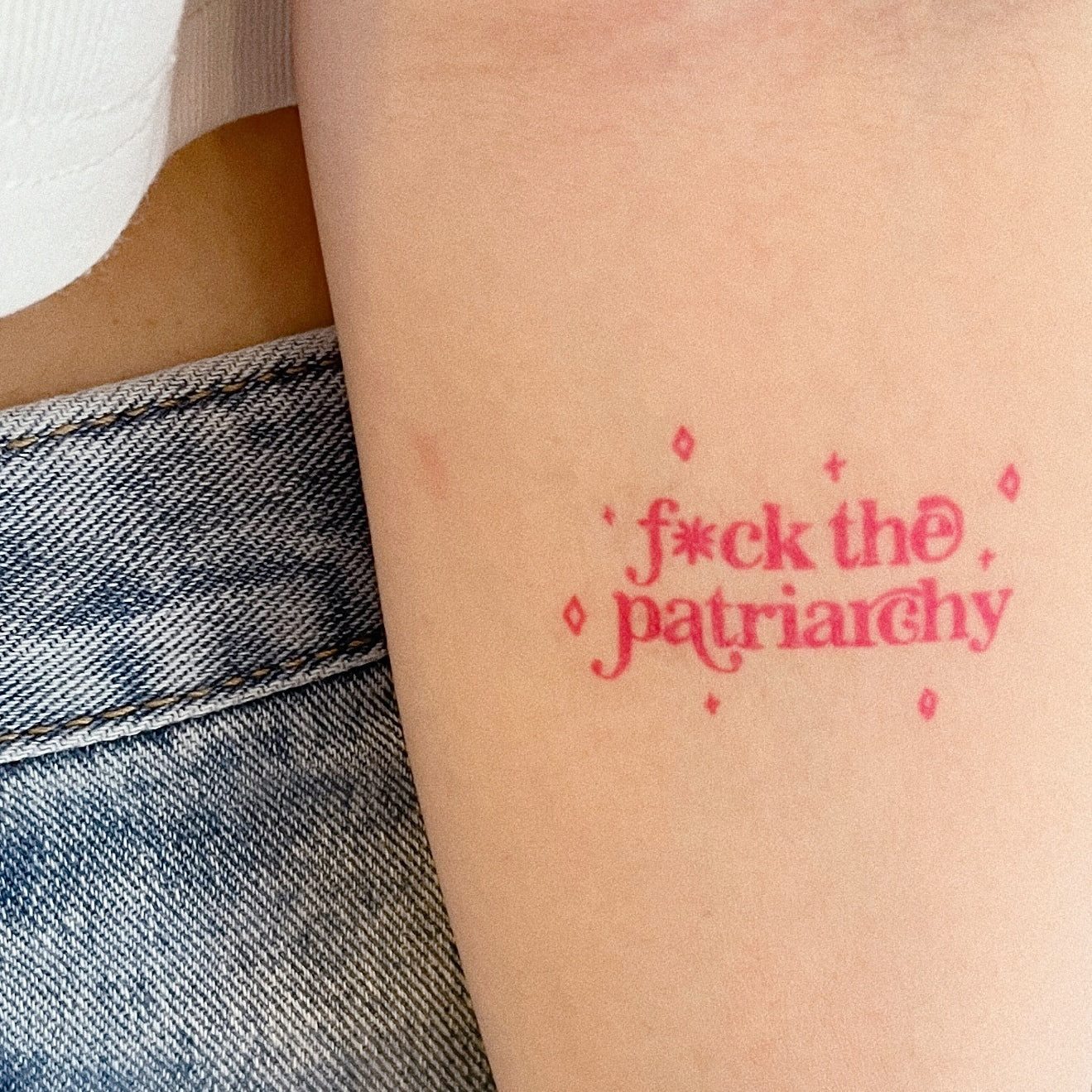 f*ck the patriarchy temporary tattoo sticker